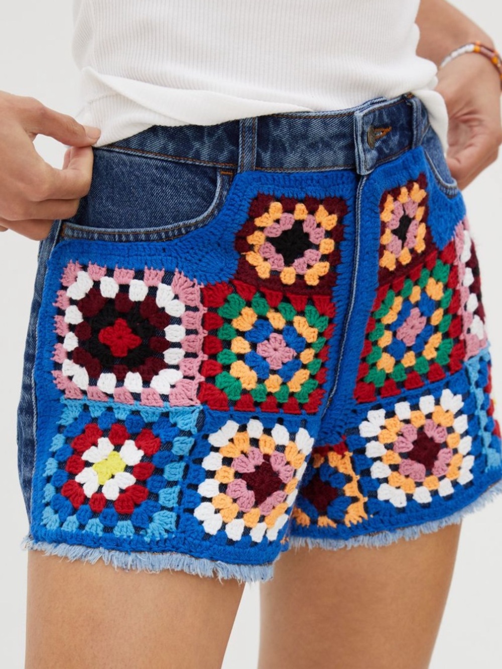 FARM Rio Ultra High-rise Denim Shorts